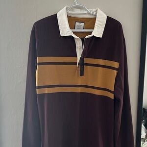 Denver Hayes Men's Burgundy and Gold Striped Shirt